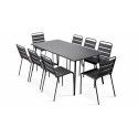 Table grise rectangulaire intérieure et 8 chaises Table grise rectangulaire intérieure et 8 chaises