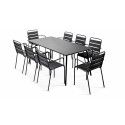 Table rectangulaire intérieure 8 personnes et 8 fauteuils gris Table rectangulaire intérieure 8 personnes et 8 fauteuils gris