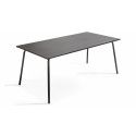 Grande table grise en métal salle à manger Grande table grise en métal salle à manger