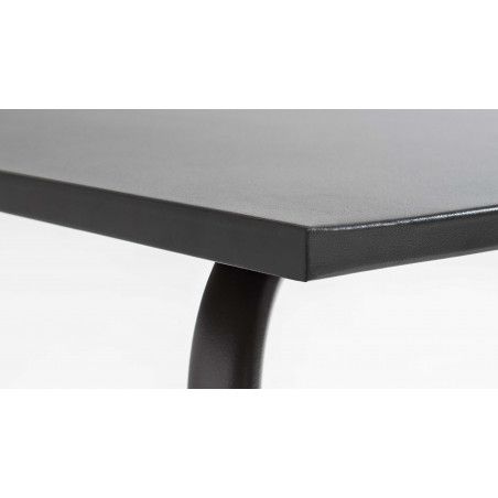 Table rectangulaire grise 8 personnes en métal Table rectangulaire grise 8 personnes en métal