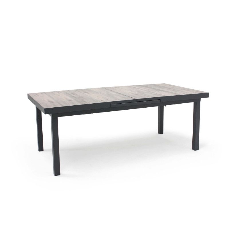 Table de jardin extensible pieds droits
