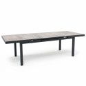 Table de jardin style indus extensible bois gris