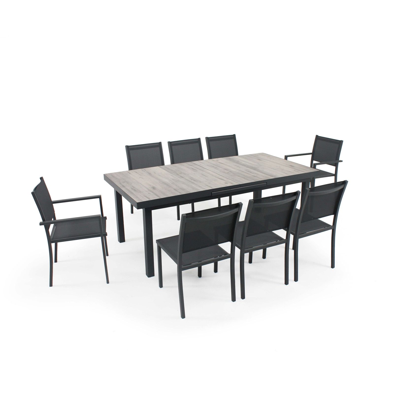 Table extensible de jardin céramique effet bois Table extensible de jardin céramique effet bois