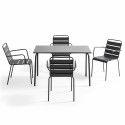 Ensemble table rectangulaire (120 x 70 x 72 cm) et 4 fauteuils (2/12)