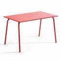 Table de jardin en métal 120x70 cm et 4 chaises avec accoudoirs | Oviala