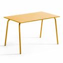 Table de jardin en métal 120x70 cm et 4 chaises avec accoudoirs | Oviala