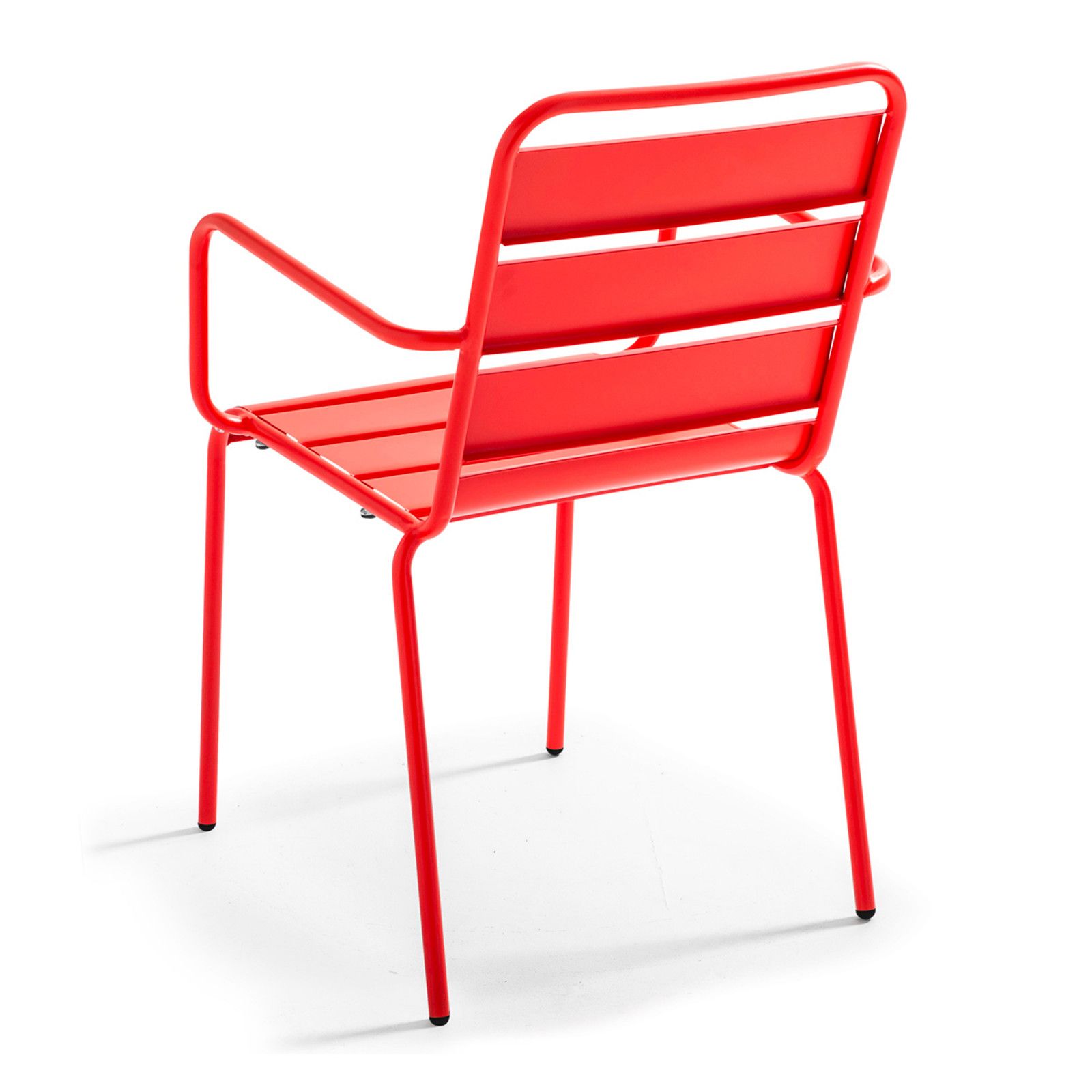Table de jardin en métal 120x70 cm et 4 chaises avec accoudoirs | Oviala
