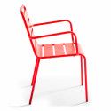 Table de jardin en métal 120x70 cm et 4 chaises avec accoudoirs | Oviala