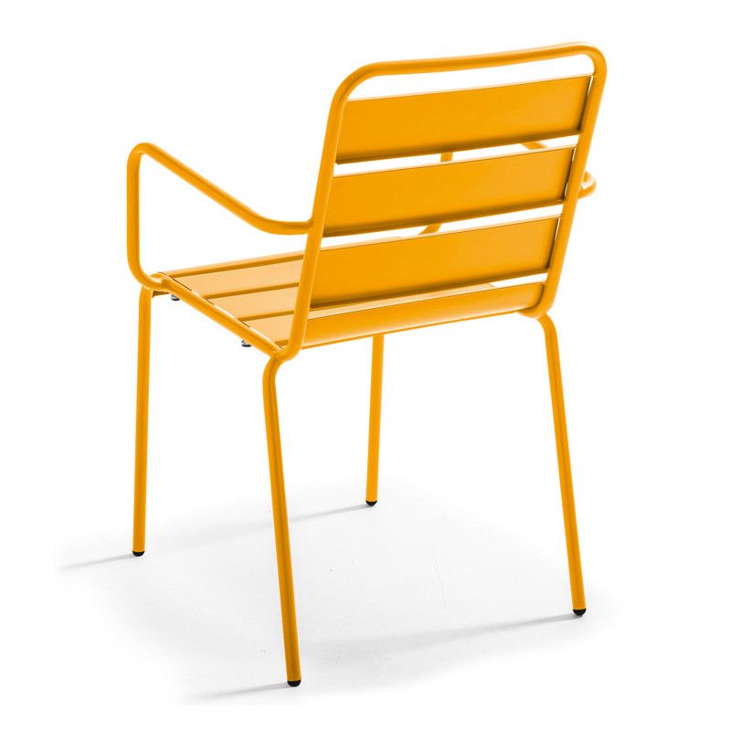 Table de jardin en métal 120x70 cm et 4 chaises avec accoudoirs | Oviala (6/7)