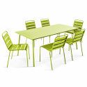 Table de jardin en métal 180x90 cm et 6 chaises (1/9)