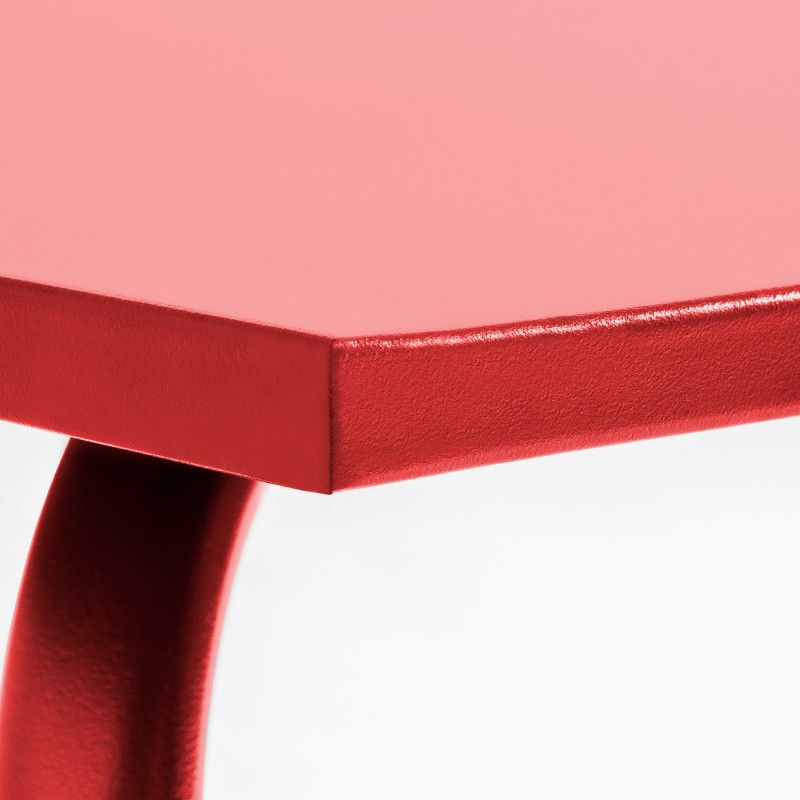 Table de jardin carrée 120 x 120 cm en métal et 8 chaises en métal
