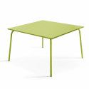 Table de jardin carrée 120 x 120 cm en métal et 8 chaises en métal