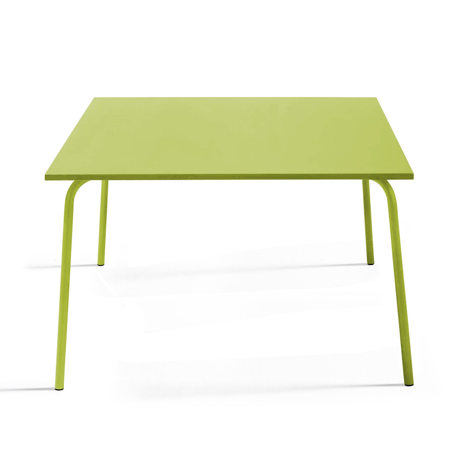 Table de jardin carrée 120 x 120 cm en métal et 8 chaises en métal