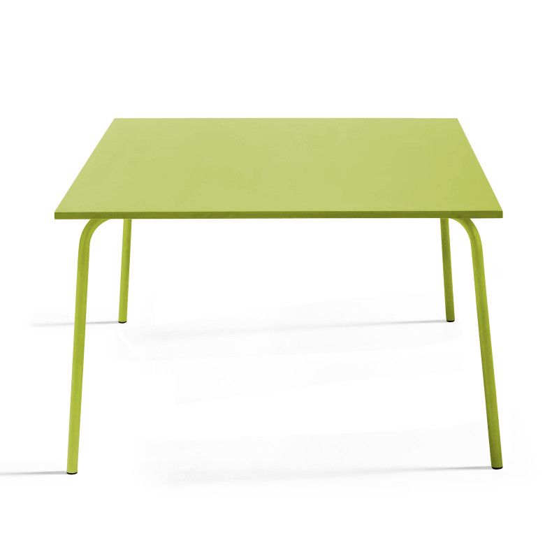 Table de jardin carrée 120 x 120 cm en métal et 8 chaises en métal