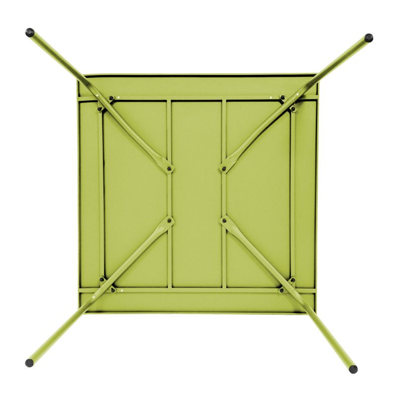 Table de jardin carrée 120 x 120 cm en métal et 8 chaises en métal