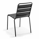 Table de jardin carrée 120 x 120 cm en métal et 8 chaises en métal