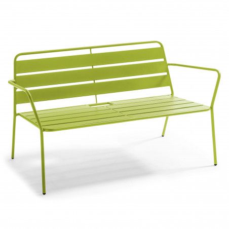 Salon de jardin 4 places en métal, avec 2 fauteuils et 1 banc (6/11)