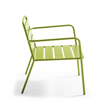 Salon de jardin 4 places en métal, avec 2 fauteuils et 1 banc (7/11)