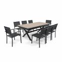 Table de jardin plateau céramique bois extensible Table de jardin plateau céramique bois extensible