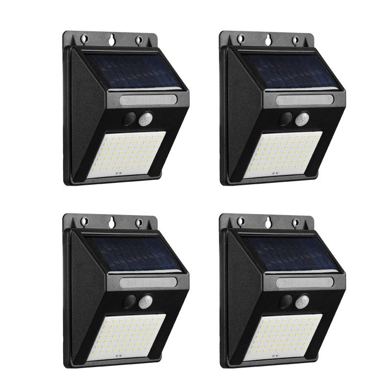 Lot de 4 appliques solaires exterieures noires