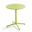 Table de jardin bistrot ronde inclinable en métal Ø70 cm et 4 chaises avec accoudoirs (1/14)