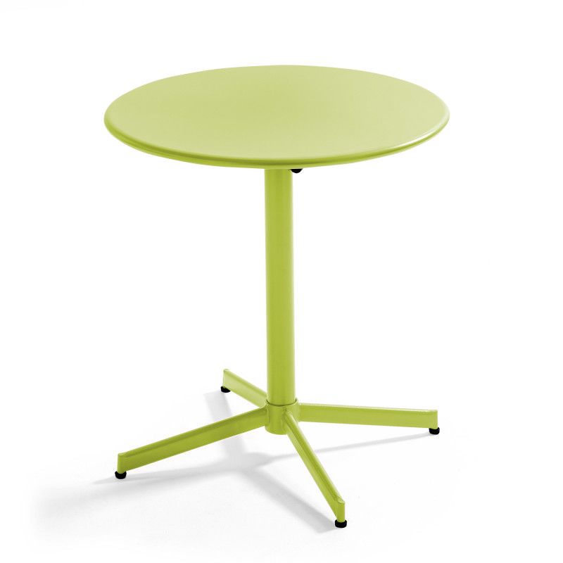 Table de jardin bistrot ronde inclinable en métal Ø70 cm et 4 chaises avec accoudoirs (5/14)