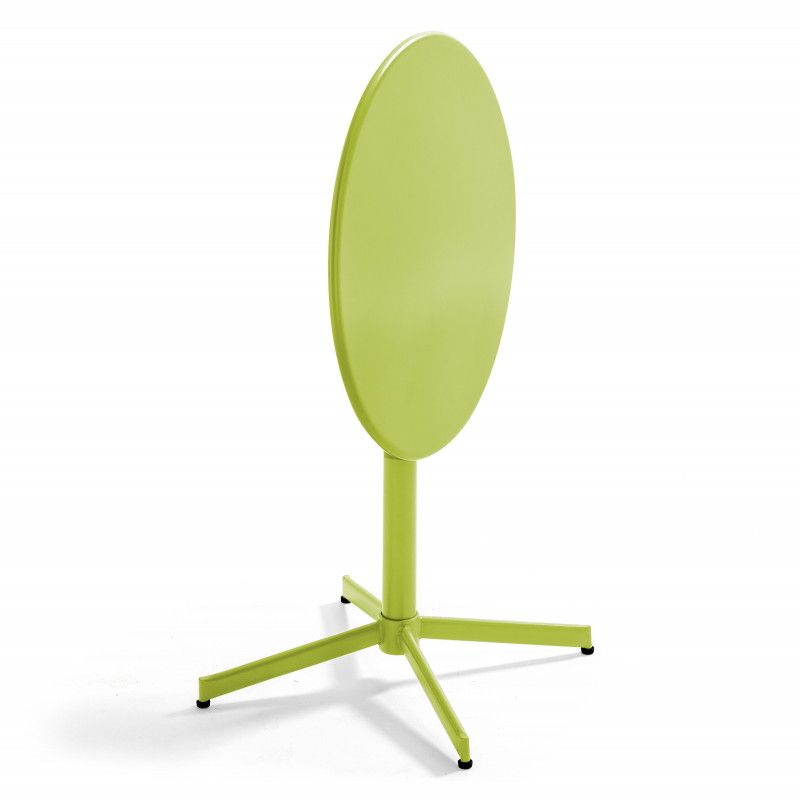 Table de jardin bistrot ronde inclinable en métal Ø70 cm et 4 chaises avec accoudoirs (6/14)