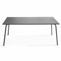 Table de jardin rectangulaire 180 x 90 cm et 8 chaises dépareillés avec accoudoirs en métal (1/7)