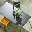 Table de jardin rectangulaire 180 x 90 cm et 8 chaises dépareillés avec accoudoirs en métal (7/7)