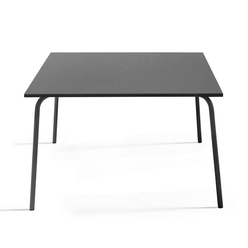 Table de jardin carrée en métal 120x120 cm et 4 bancs (3/6)