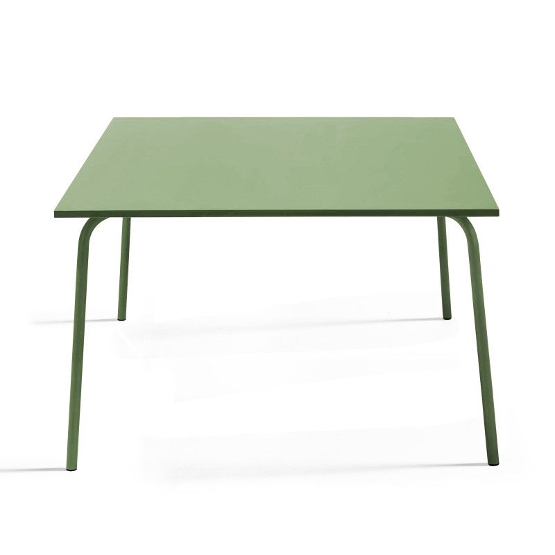 Table de jardin carrée en métal 120x120 cm et 4 bancs (2/6)