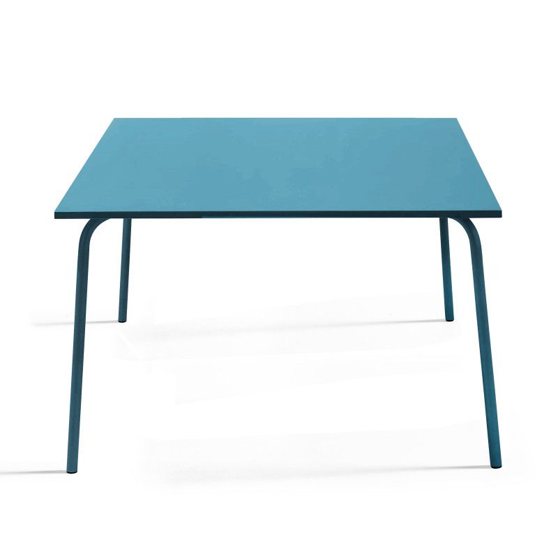 Table de jardin carrée en métal 120x120 cm et 4 bancs (3/6)