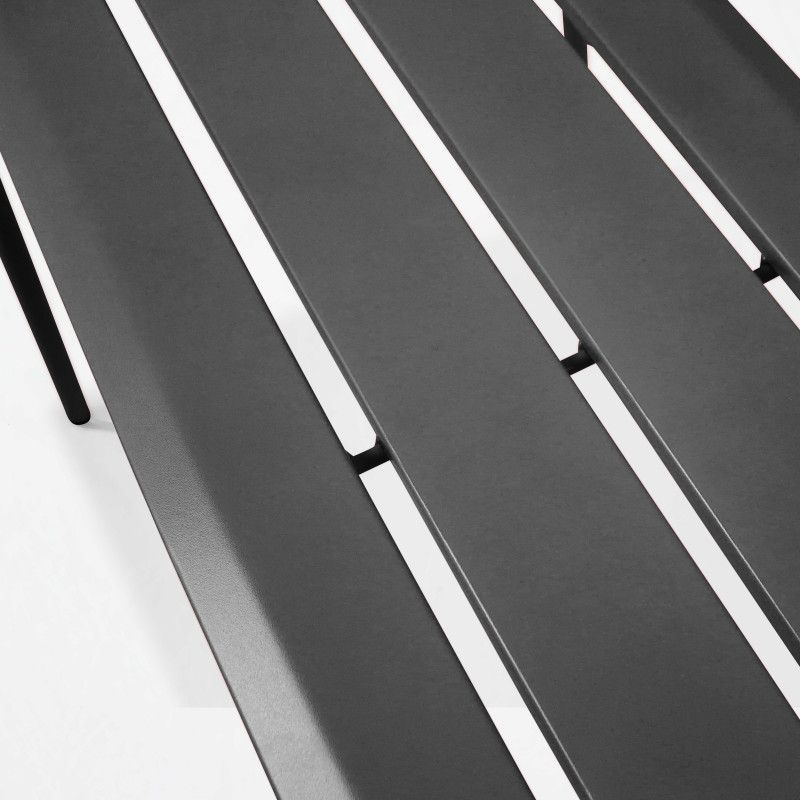 Table de jardin carrée en métal 120x120 cm et 4 bancs (6/6)