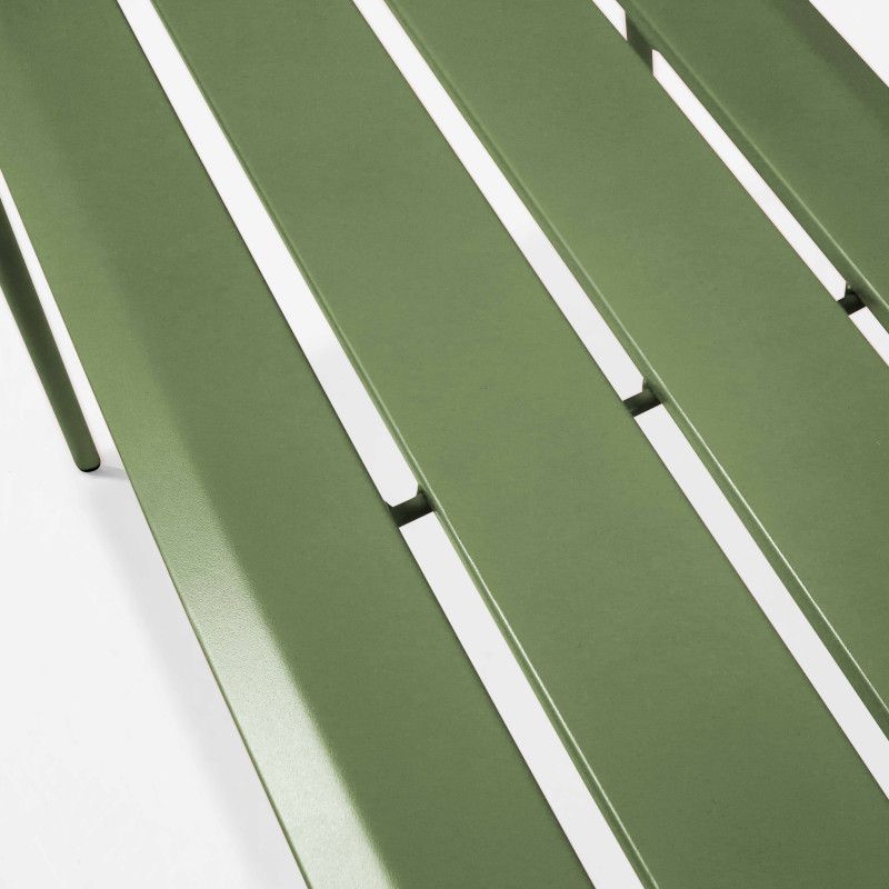 Table de jardin carrée en métal 120x120 cm et 4 bancs (5/6)