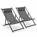 Lot de 2 chiliennes en aluminium inclinables 4 positions (1/5)