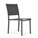 Chaise de jardin grise en alu et textilène