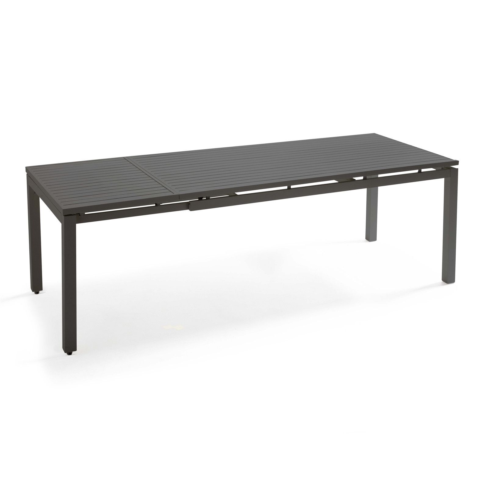 Grande table de jardin extensible grise