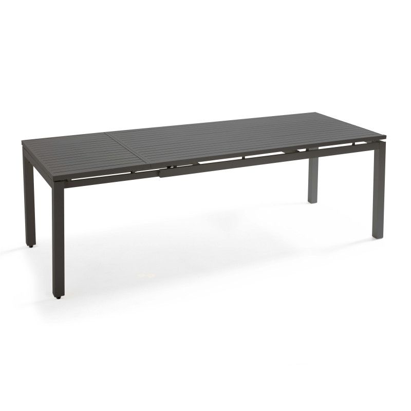 Grande table de jardin extensible grise