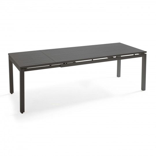 Grande table de jardin extensible grise