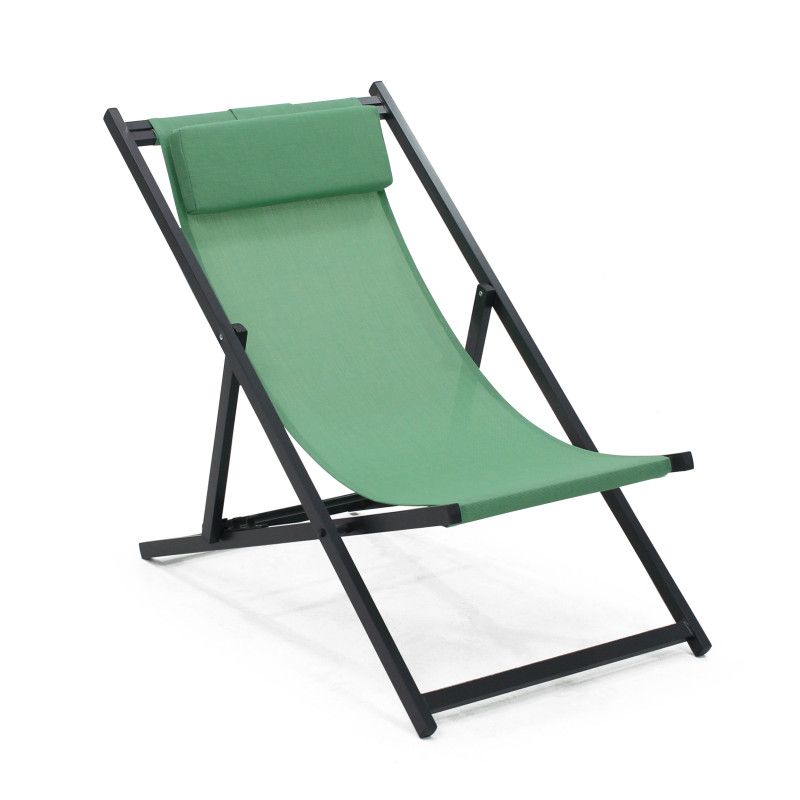 Lot de 2 chiliennes en aluminium inclinables 4 positions (3/5)