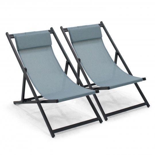 Lot de 2 chiliennes BLEUES