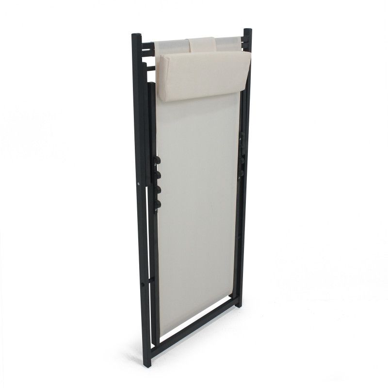 Lot de 2 chiliennes pliantes blanches (4/5)