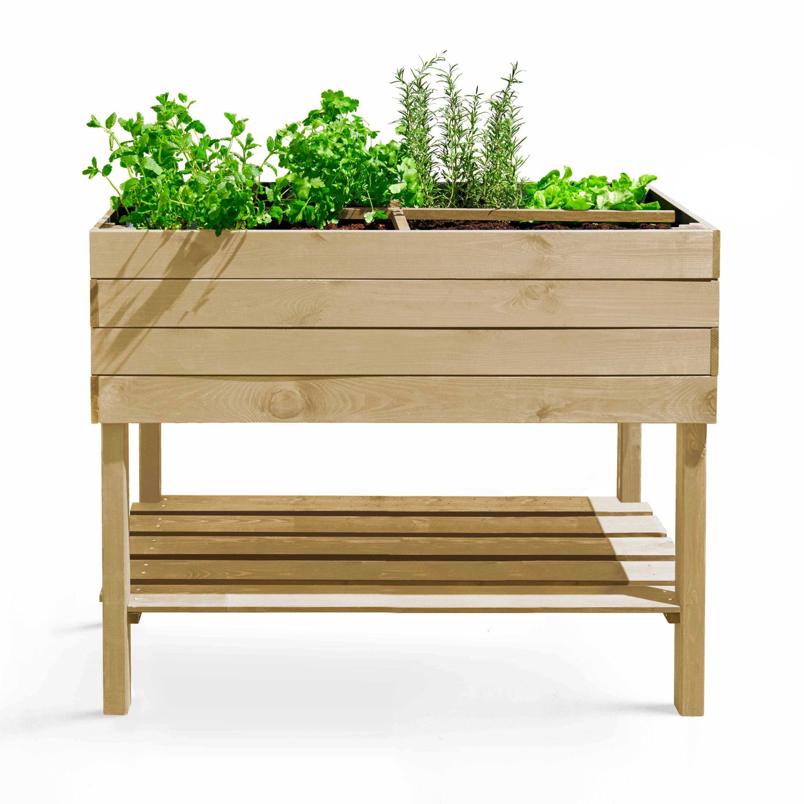 Potager bois naturel sur pied