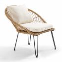 Fauteuil de jardin en rotin synthétique avec coussins - Lot de 2 (7/10)