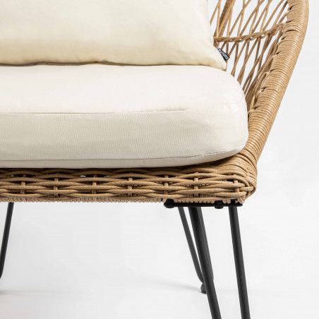 Fauteuil de jardin en rotin synthétique avec coussins - Lot de 2 (9/10)