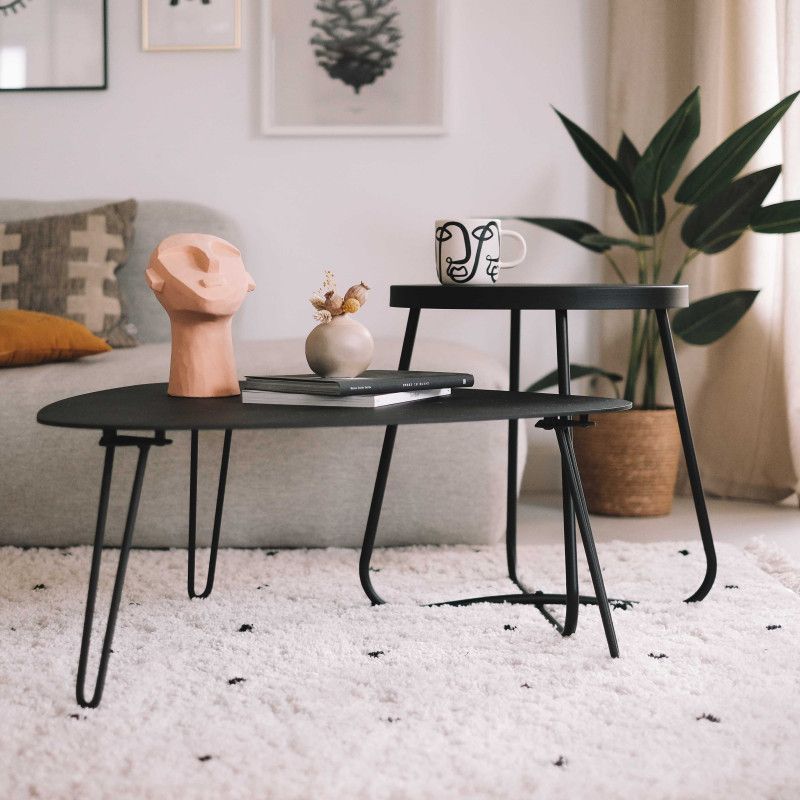 Table basse en métal triangulaire 76x74 cm (6/6)