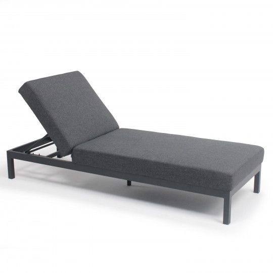 Bain de soleil aluminium inclinable 5 positions avec coussin | Oviala