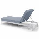 Bain de soleil avec gros coussins gris clair