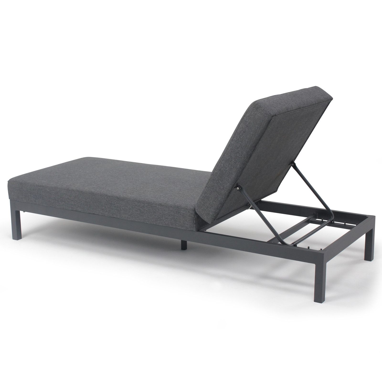 Bain de soleil avec gros coussins gris anthracite