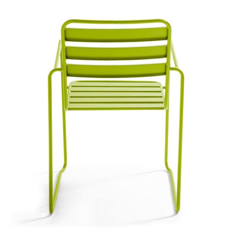 Fauteuil de jardin avec accoudoirs en métal VERT